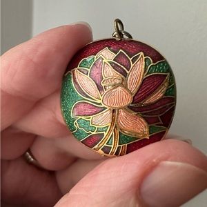 vintage floral cloisonné pendant